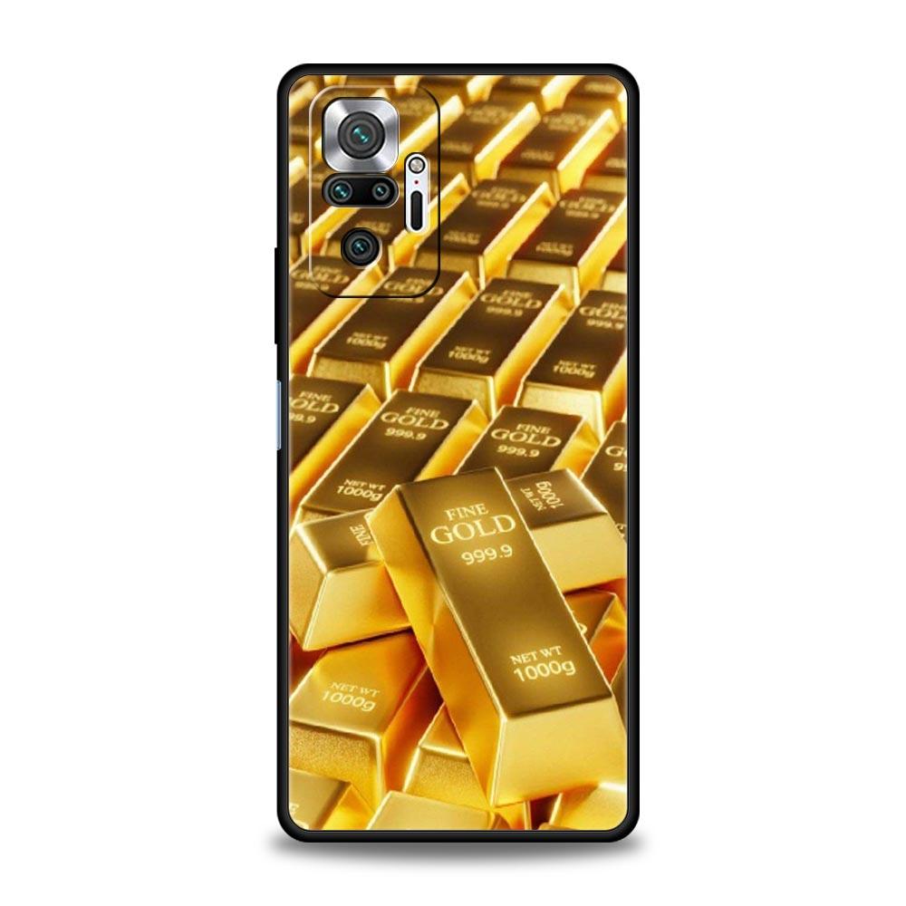 Gold Money Pattern Phone Case For Xiaomi Redmi Note 14 13 12 Pro Plus 5G 9S 9 10 11 4G 14C 13C 12C 10C 9C 9A Soft Cover