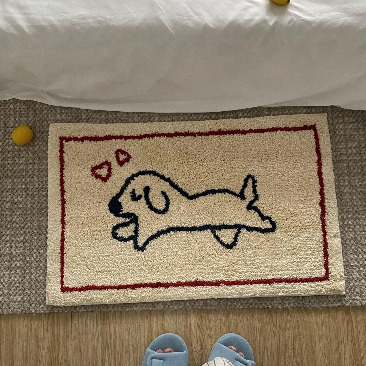 

VIKAMA Lucky Dog Doormat Entrance Anti-Slip Door Mat Soft Non-Slip Bathroom Rug Bedside Rug for Bedroom Home Decor 40x60cm 16x24inch