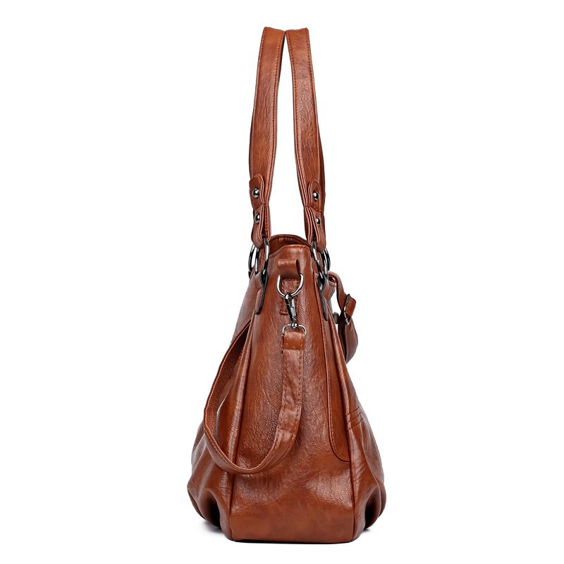 Middelaldrende tøyveske for kvinner Skulder Crossbody-veske Håndveske med stor kapasitet Mykt skinn morveske