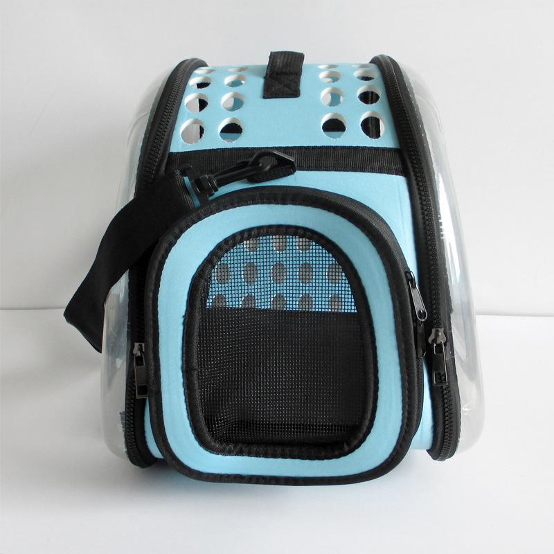 Breathable Foldable Pet Backpack: Portable Transparent Cat & Dog Bag with Large Capacity