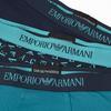 Emporio Armani XL Boxer Solid Color with Logo Set of EM000260 AF10800 Made In Men's Briefs, Print, 3, Blue, MB148, Italy.