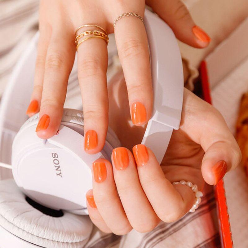 

Многоразовые типсы для ногтей Морковный сок (Короткий квадрат)