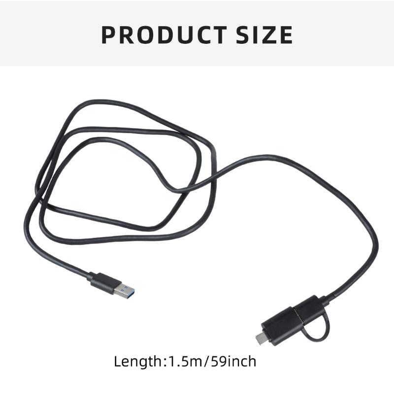 59in Charging Cable USB A 3.0 Male to Type-C Cable Data Cord USB A to C OTG Adapter Cable Type-C Converter Cable