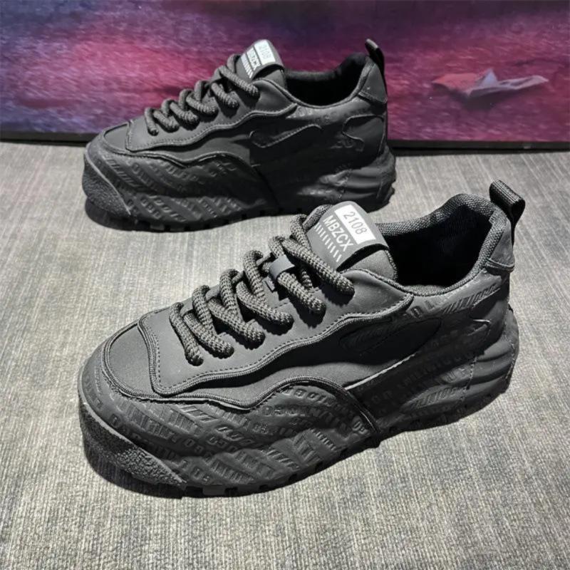 

Простая личность, модные и универсальные, удобные кроссовки для папы, трендовый повседневный кампусный стиль, модные мужские спортивные кроссовки на толстой подошве для увеличения роста 43 чёрный