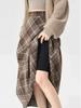 Women's Plaid A-line Skirt: Mid-Length, Thickened for Autumn/Winter 2025, Slimming Fit.