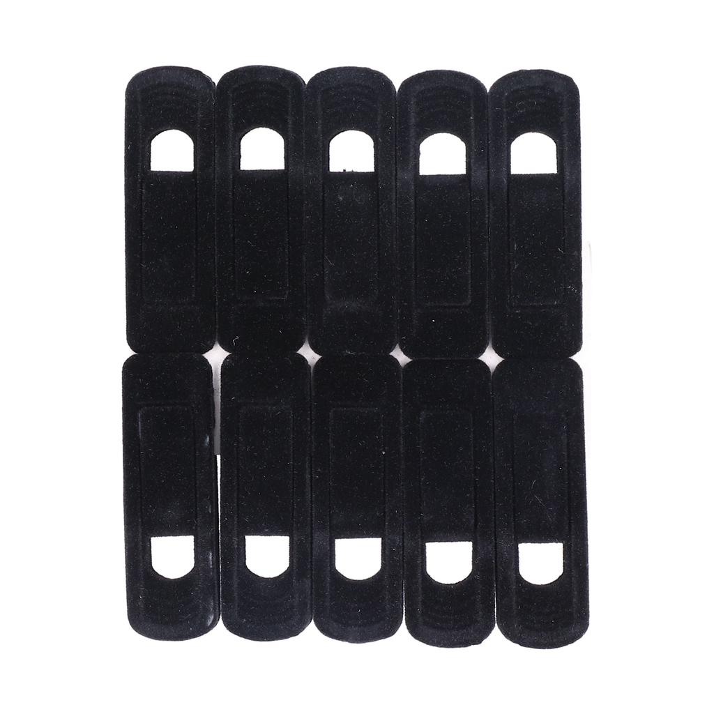 10KS Flokované klipy na ramínka Protiskluzový sametový A klip na kalhoty Sukni Business oblek Ponožky(Černá )