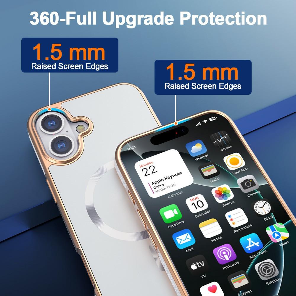 For iPhone 16 Magnetic Case Electroplating Anti-Drop TPU+PC Phone Back Cover