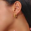 Punk Stainless Steel Strap Textured CC Earrings Cool Gold and Silver Mixed Color 18K Gold Plated Waterproof Earrings for Women