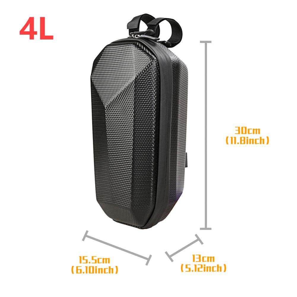 Electric Scooter Bag 2L 3L 4L Portable EVA Hard Shell Large Capacity Night Reflective Skateboard Front Handle Case Scooter Parts