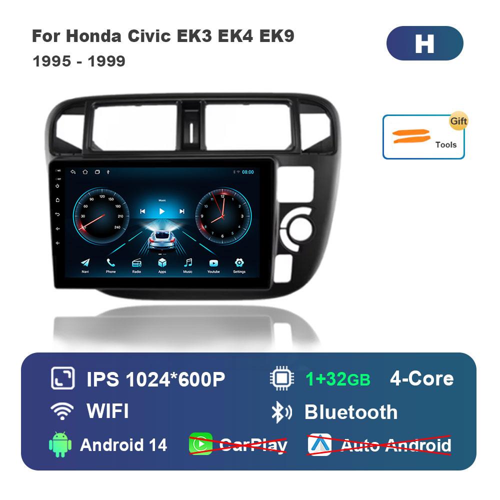 

Навигация GPS Android 14 для Honda Civic EK3 EK4 EK9 1995 - 1999 Автомагнитола Мультимедийный плеер BT HD Экран 4G DSP Стерео WiFi