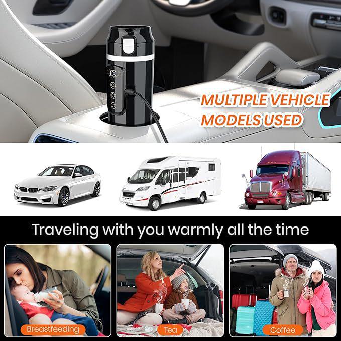Universal 12V/24V 304 Stainless Steel Car Heating Mug 2024
