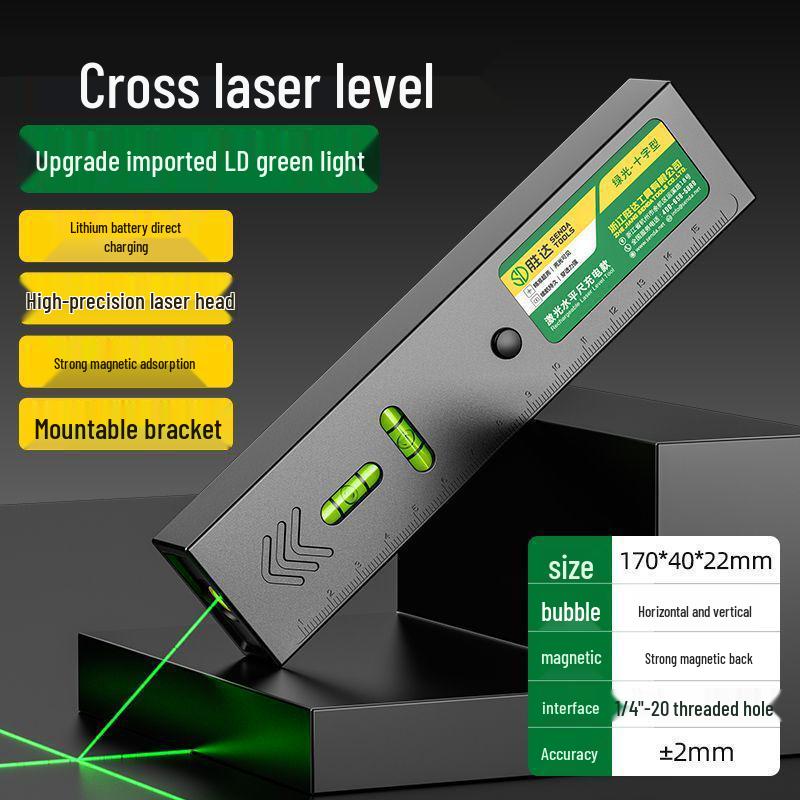 High-Precision Green Cross Line Laser Level with Strong Magnetic Positioning