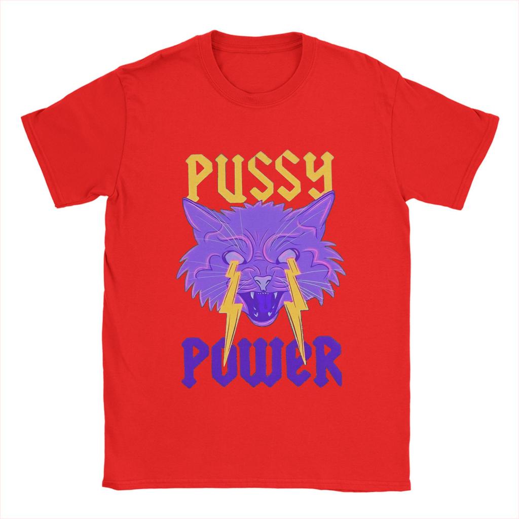 Casual T-Shirt Beach Pussy Power  Trendy Cool T-Shirts  Funny Cotton Tee Shirt for Men Aesthetic Printed Short Sleeve Top Tees