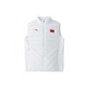 Solid Color Logo Print Zipper Stand Collar Thick Warm Vest Men Vest White 152247965-1