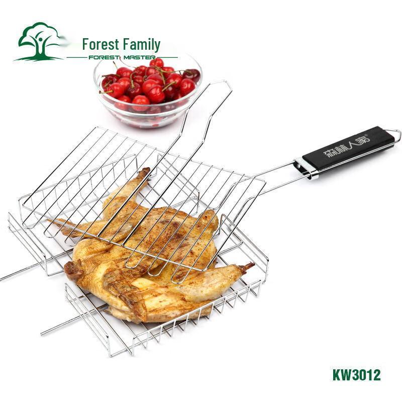Detachable Stainless Steel BBQ Grill Net & Clamp