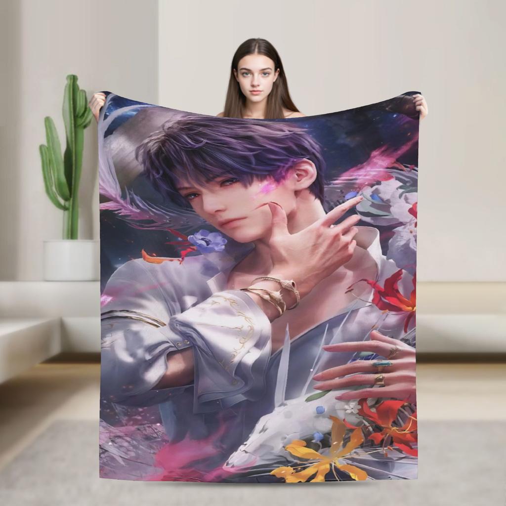 Love and Deepspace Rafayel Fuzzy Blanket Awesome Throw Blanket for Sofa Bedding Lounge 150*125cm Bedspread