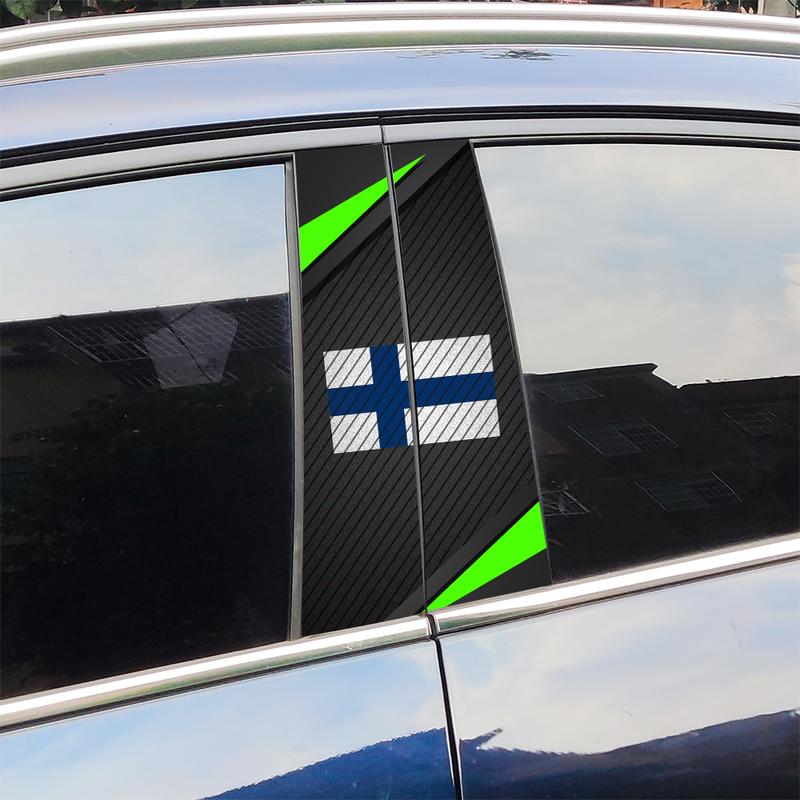 Finland Flag Car Stickers Car B-pillar Vinyl Decal Car Door Pillar Waterproof Decal Scratch-Resistant Cover DIY Modified Sticker