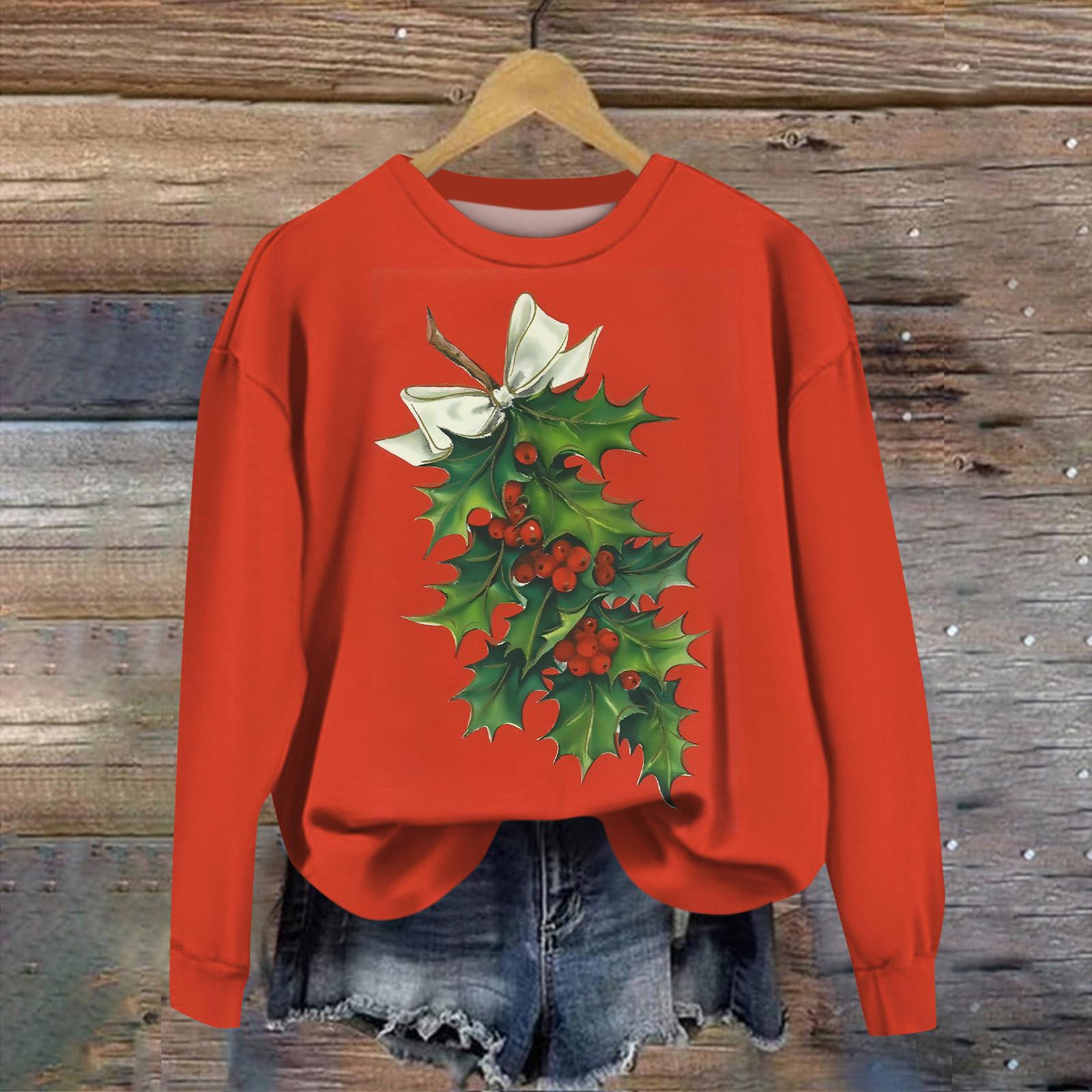 

Женские повседневные модные принты с длинным рукавом и круглым вырезом, пуловеры с капюшоном L киноварь