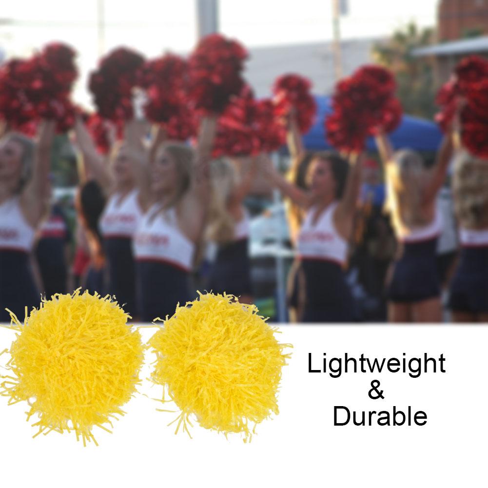 

1 пара помпонов для чирлидинга, аэробики, помпоны для танцевальной вечеринки, школьных спортивных соревнований (желтый)