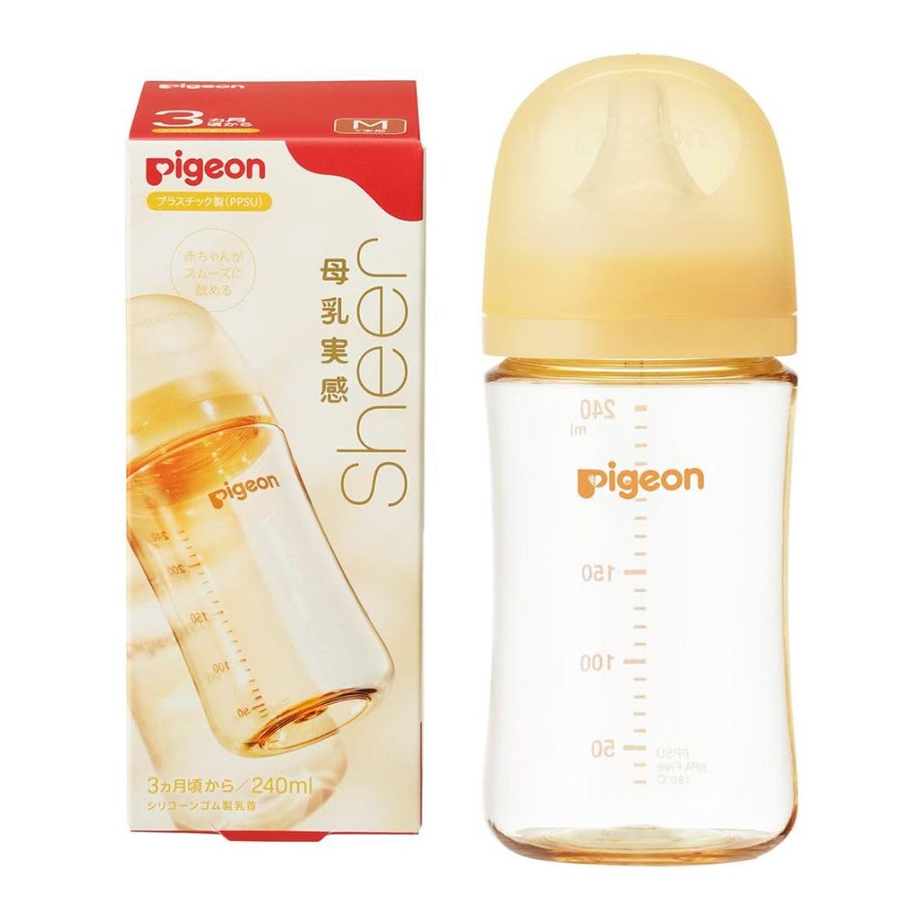 Pigeon Breast Milk Feeling Sheer Baby Bottle 240ml For 3 Months and Up High-Quality Plastic Used In Medical Institutions