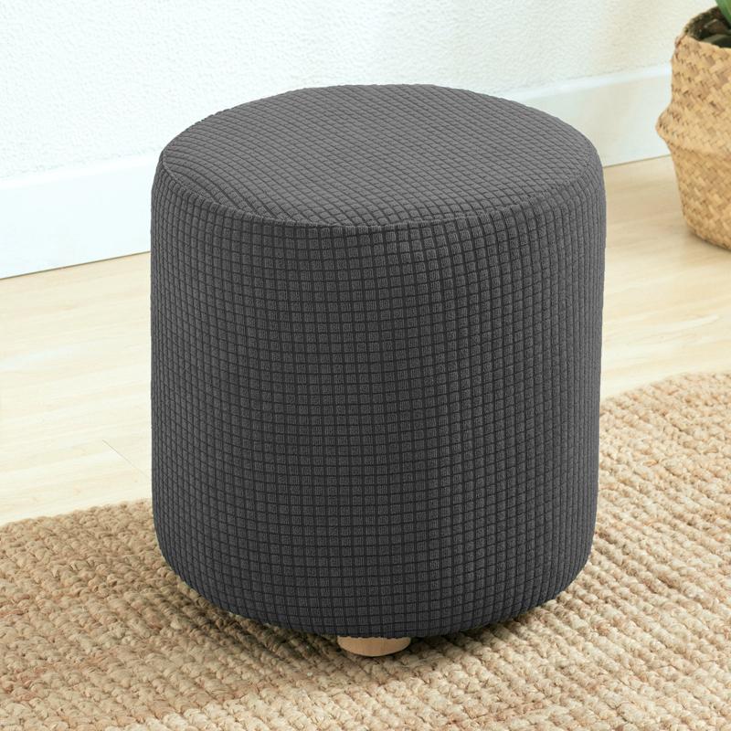 Round Ottoman Slipcover Stretch Footrest Covers Elastic Ottoman Cover Spandex Footrest Stool Footstool Protector For Furniture
