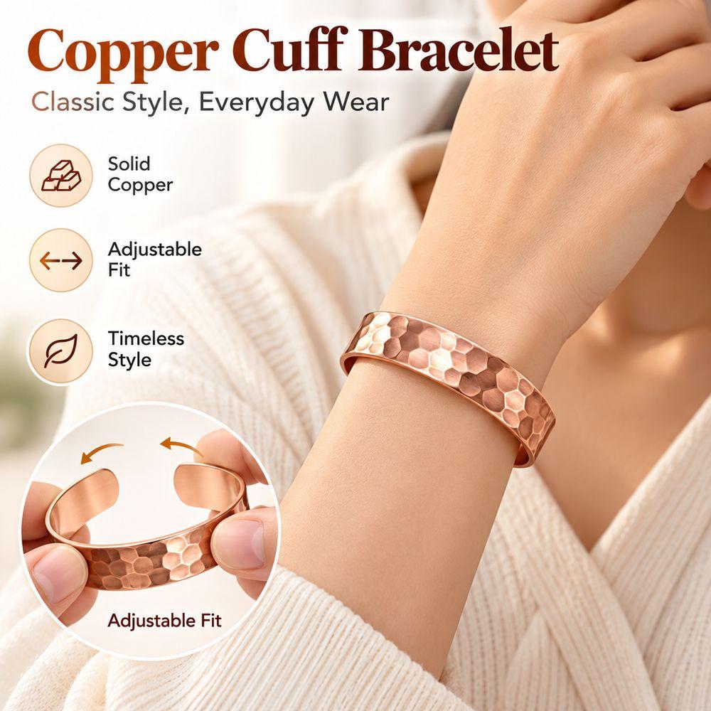 Waterproof Copper Bracelet Adjustable Bangle Jewelry Durable Unisex Bracelet Casual Outfits