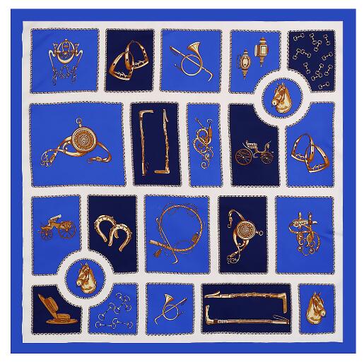 

130*130cm New Poncho Silk Scarf Women Luxury Brand Foulard Hijab Square Scarves Fashion Horse Print Wraps Colorful Bandana Shawl 130x130cm