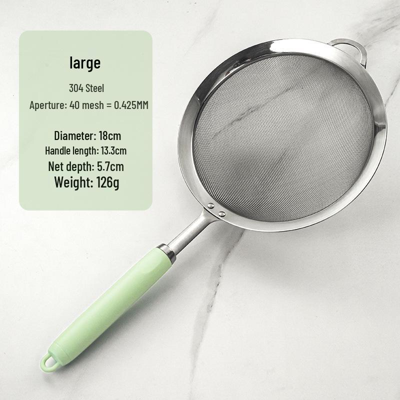 304 Stainless Steel Large Ladle with Wooden Handle and Double Ear, Kitchen Utensil Skimmer & Noodle Strainer.