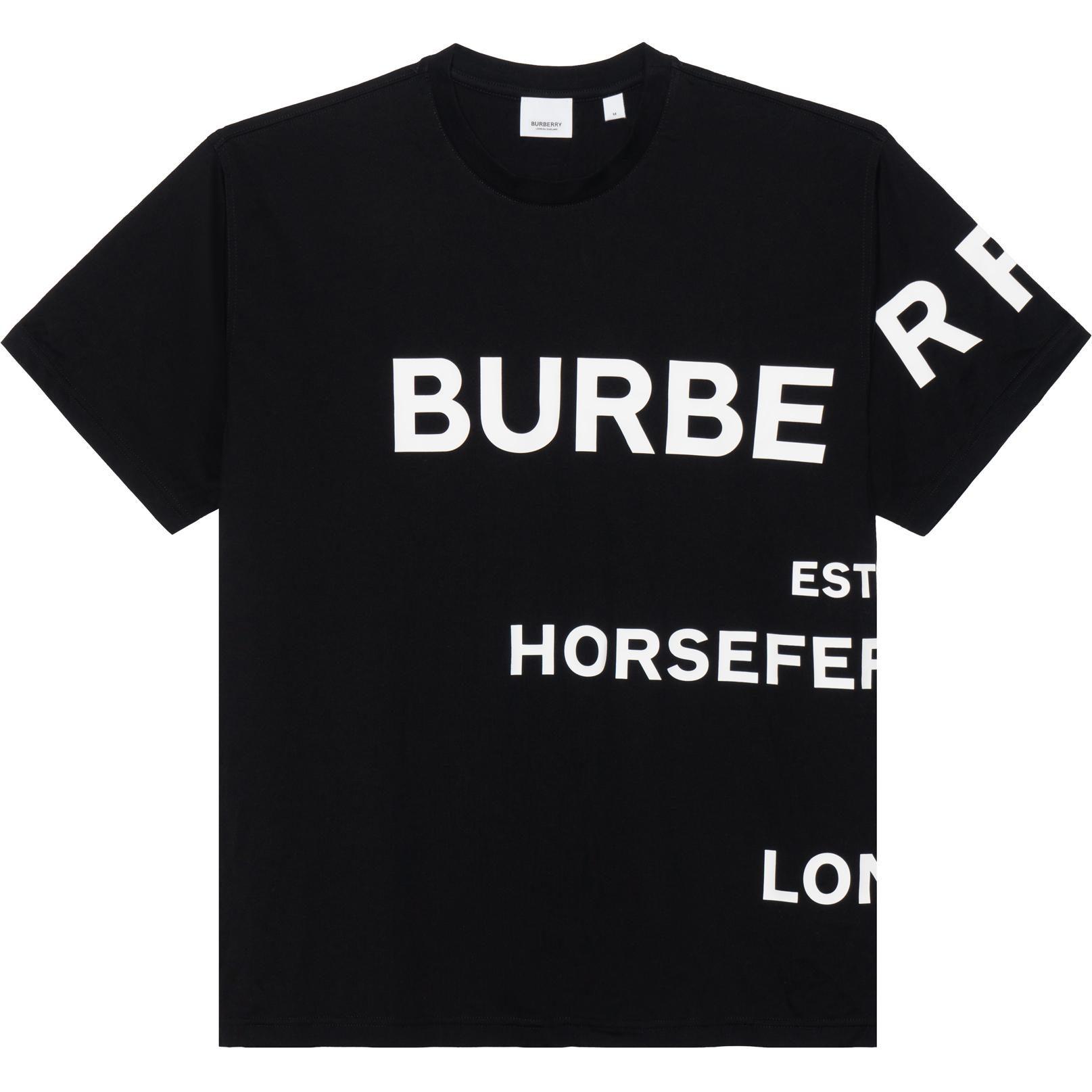 Burberry Horseferry apdrukāta kokvilnas lielizmēra T-krekls
