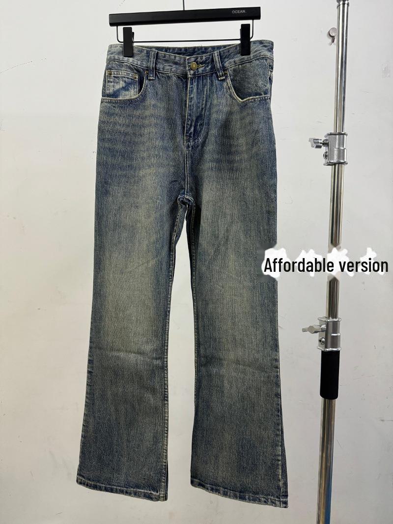 

Must-Have: Джинсы-клеш от кутюр - потертые, грязно-окрашенные, из бамбукового хлопка Extra Large