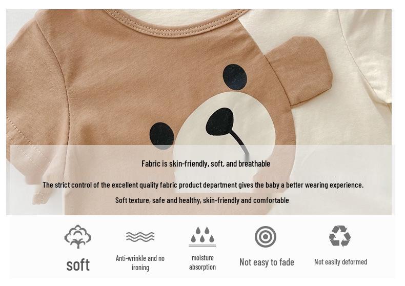 Korean Style Cartoon Baby Romper - Cute Summer Short Sleeve Jumpsuit for Newborns