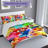 3pcs Super Mario pattern bedding set duvet cover set includes duvet cover &pillowcases, perfect all season bedroom decoration & gift