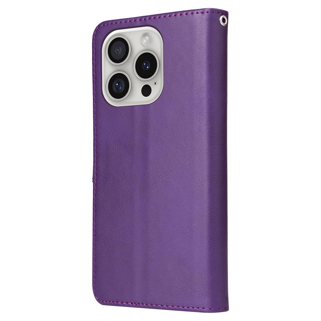 For iPhone 16 Pro Case 2 in 1 Detachable Magnetic Leather Wallet Mobile Cover with Strap