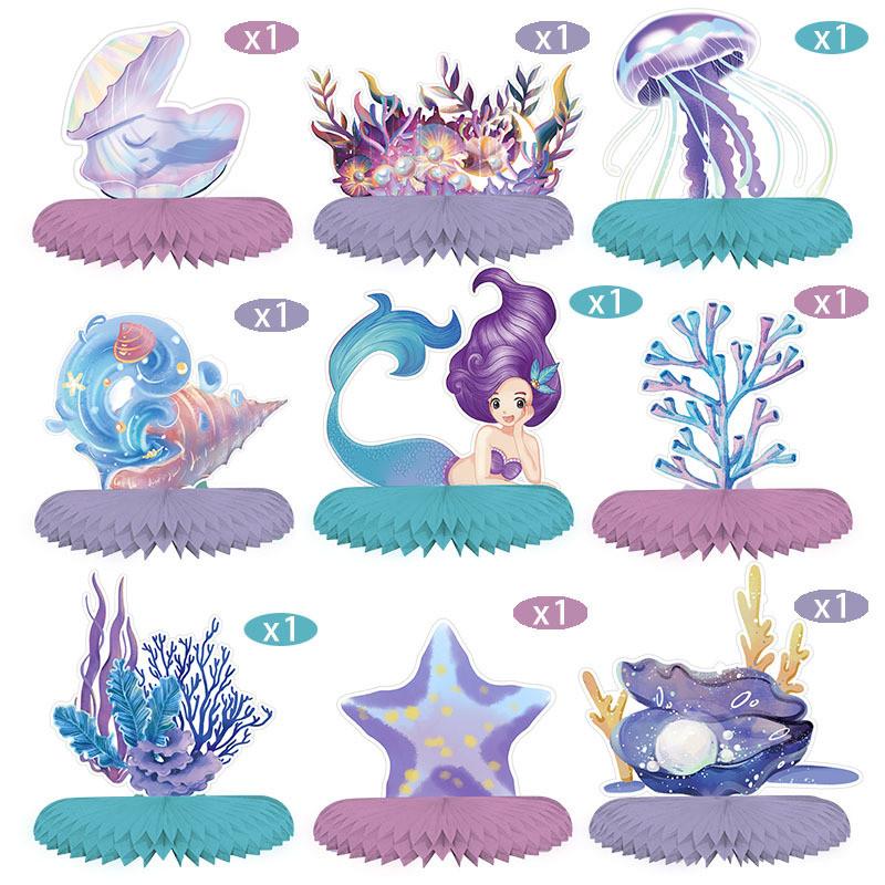Marine Mermaid Theme Paper Fan Honeycomb Ball For Event Decor Celebrations And