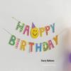Smiley Face Cartoon Birthday Banner, 1st Birthday Party Decoration for Kids