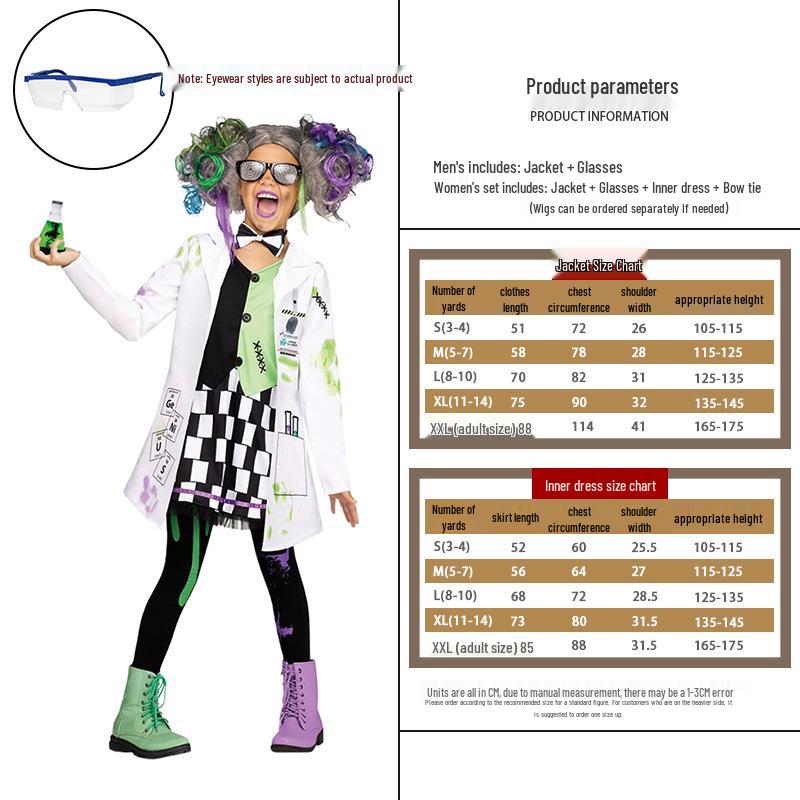 Kids' Mad Scientist Kindergarten Performance Costume