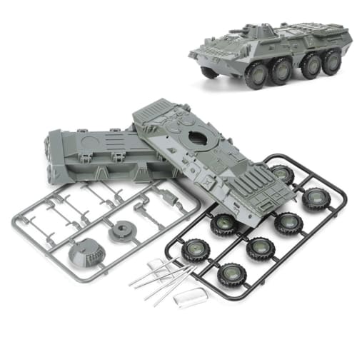 1:72 4D Assembly Model of BTR-80 Wheeled Armored Vehicle, Military Plastic Armored Vehicle Model, No Adhesive Required