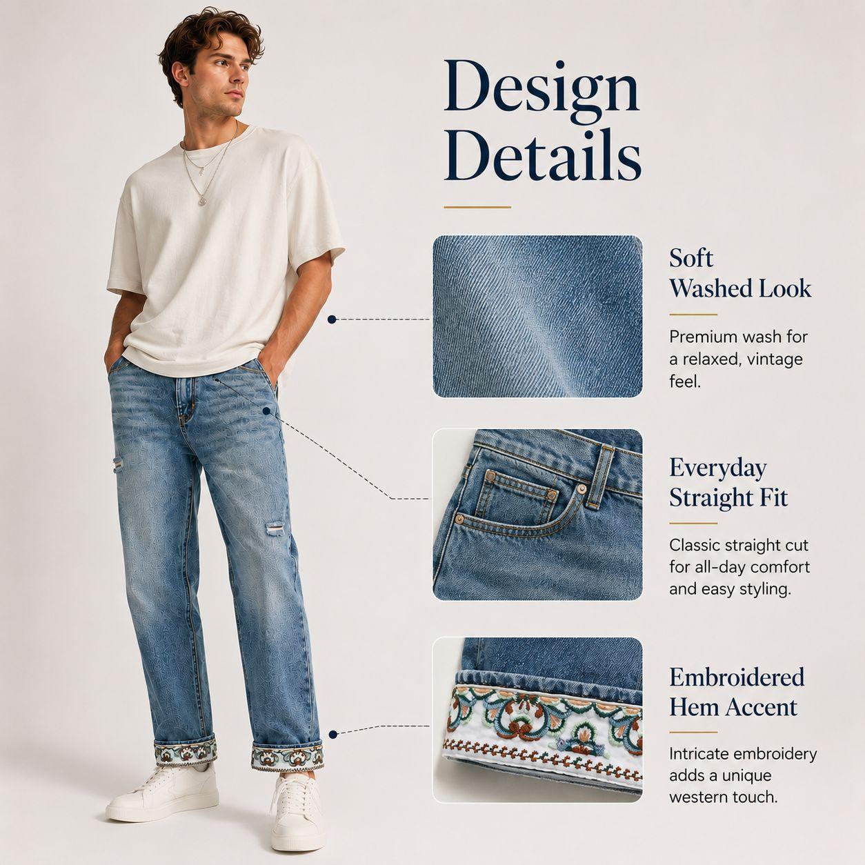 2026 new fashionable commuter national style versatile jeans, the same for men and women in stock 28