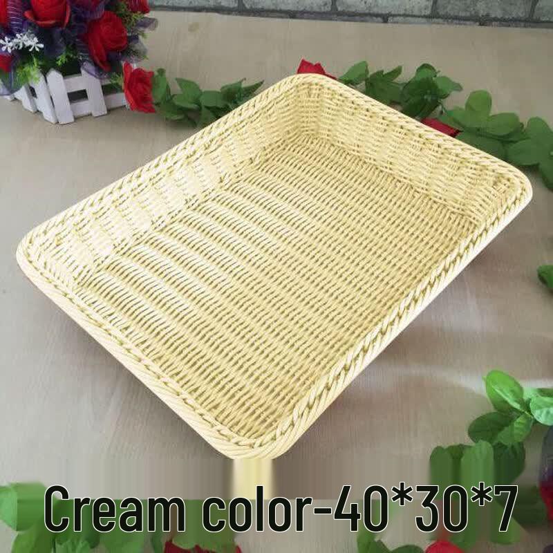 Imitation Rattan Rectangular Serving Basket