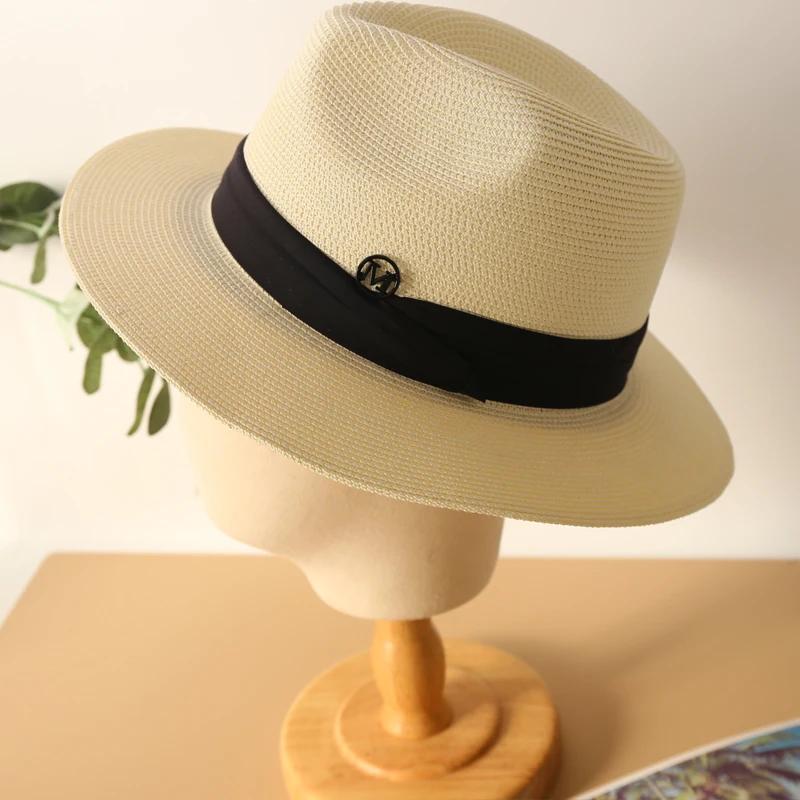 

Big Size XL 63cm Travel Panama Jazz Straw Hat Summer Sun Hats for Women Men Wedding Wide Brim Fedora Straw Beach Hat UV UPF 50+ XL61-63cm молоко, білий колір
