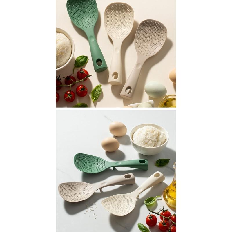 Practical Standing Rice Scooper Heat Resistant Silicone Nonstick Cooking Spoon With Heatproof Handle And Stand Base