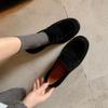 New women's leather loafers fashion casual solid color low heel non-slip soft sole thick sole large size four-season single shoes women
