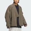 Adidas Sportswear Fleece Jacket Solid Color V-Neck Long Sleeve Casual Jacket Men Jackets Tree-Branch-Brown IY0697