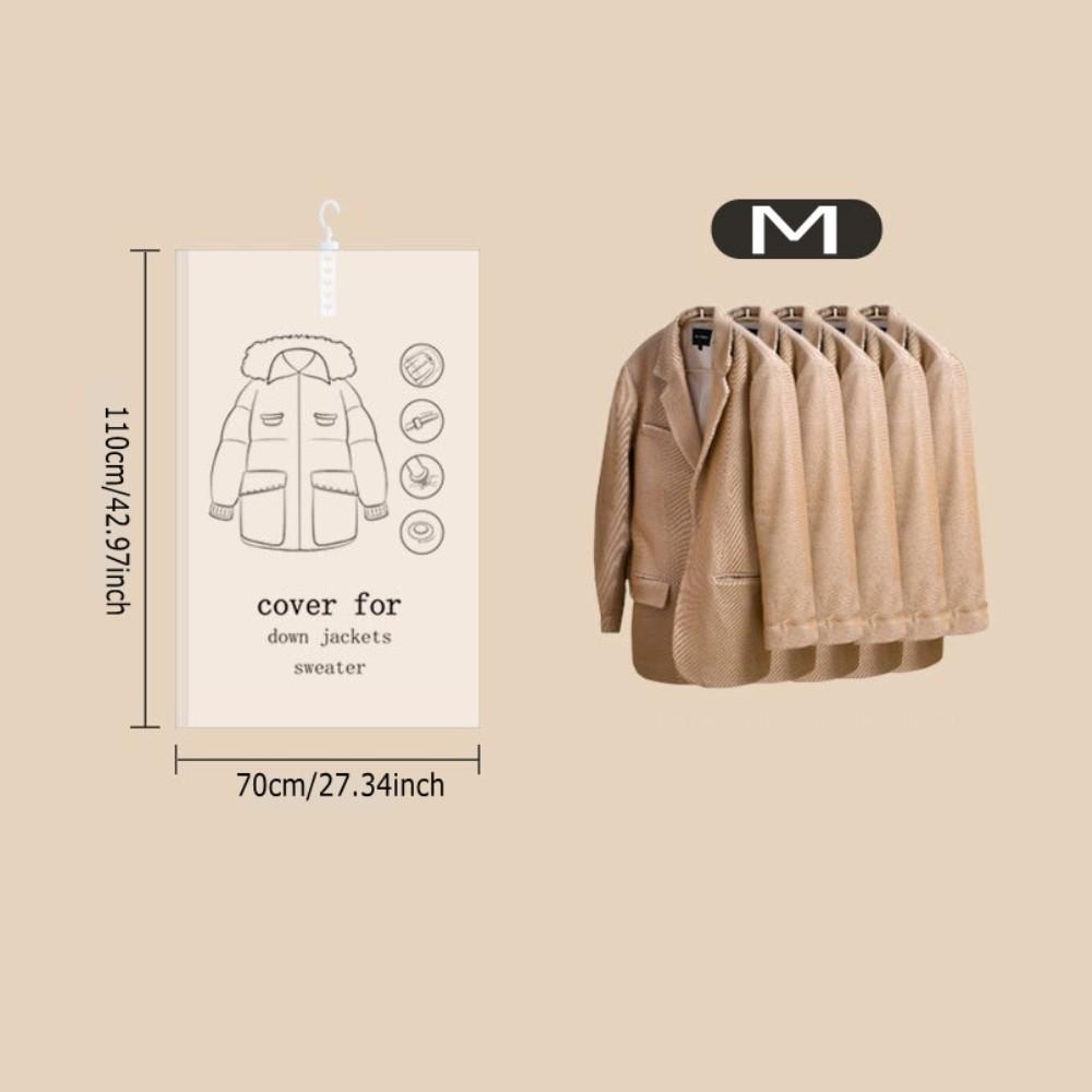 

Reusable Hanging Vacuum Storage Bags for Clothes, Coats, Jackets, Hanging Compressible Storage Bag Space Saver Bags Organizer