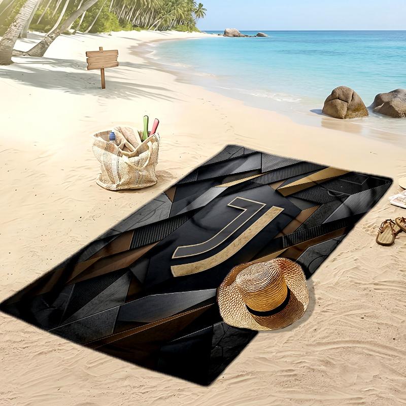 Juventus FC Printed Beach Towel Quick Dry Soft TowelPortable Large Rectangular Beach Blanket for Travel Swimming Pool