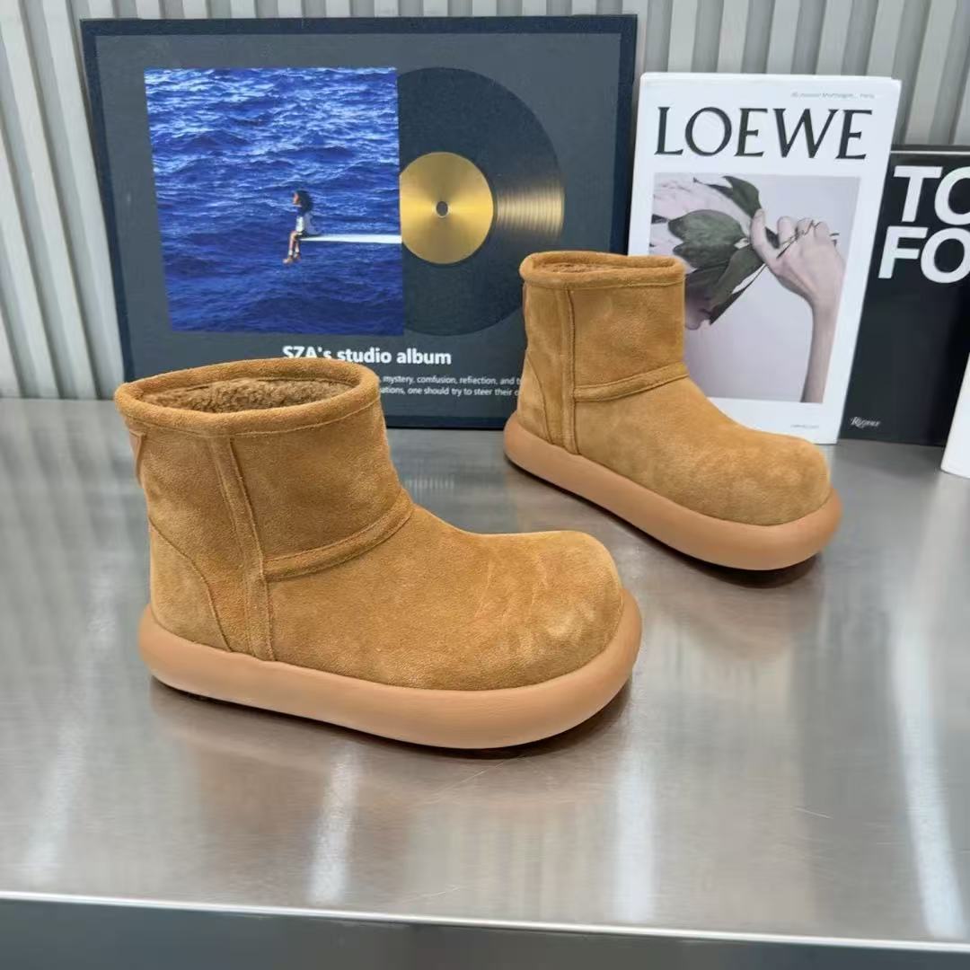 

Жіночі пухнасті снігоступи Birkenstock на товстій підошві 2025 року нові зимові потовщені теплі бавовняні черевики короткі чоботи 40 верблюд