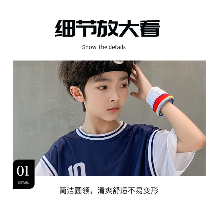 Boys' summer basketball suit set new 2026 mid to large children's summer short sleeved quick drying sports football suit trend