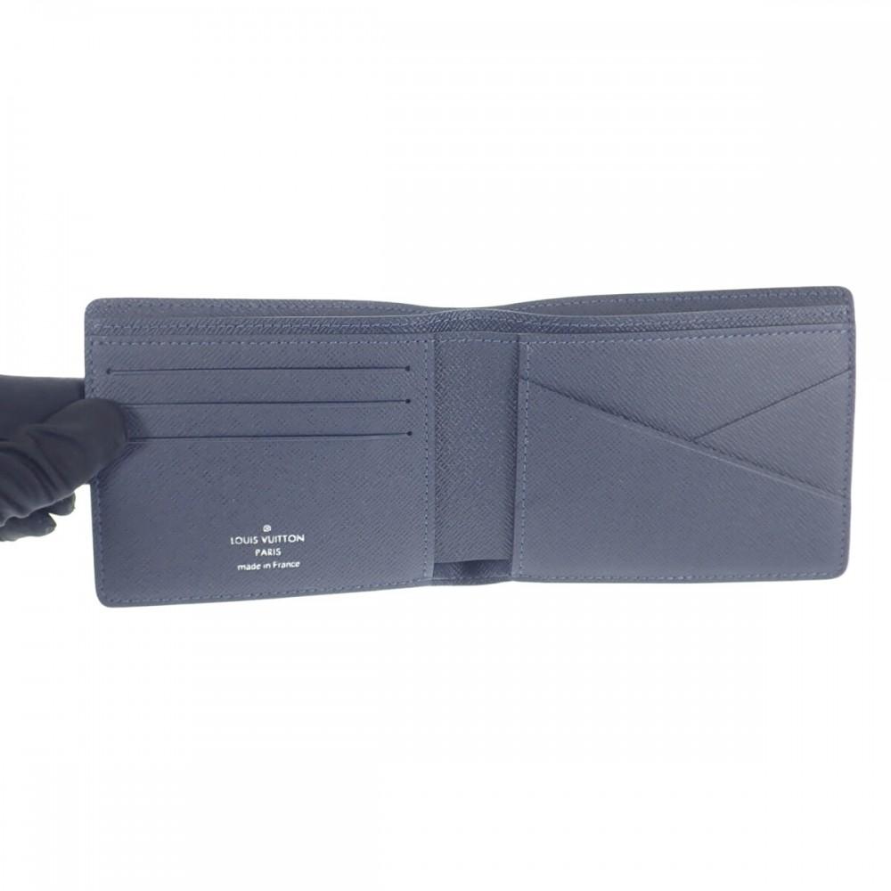 Louis Vuitton M30530 Bifold Geldbörse Blau Marine Taiga Herren