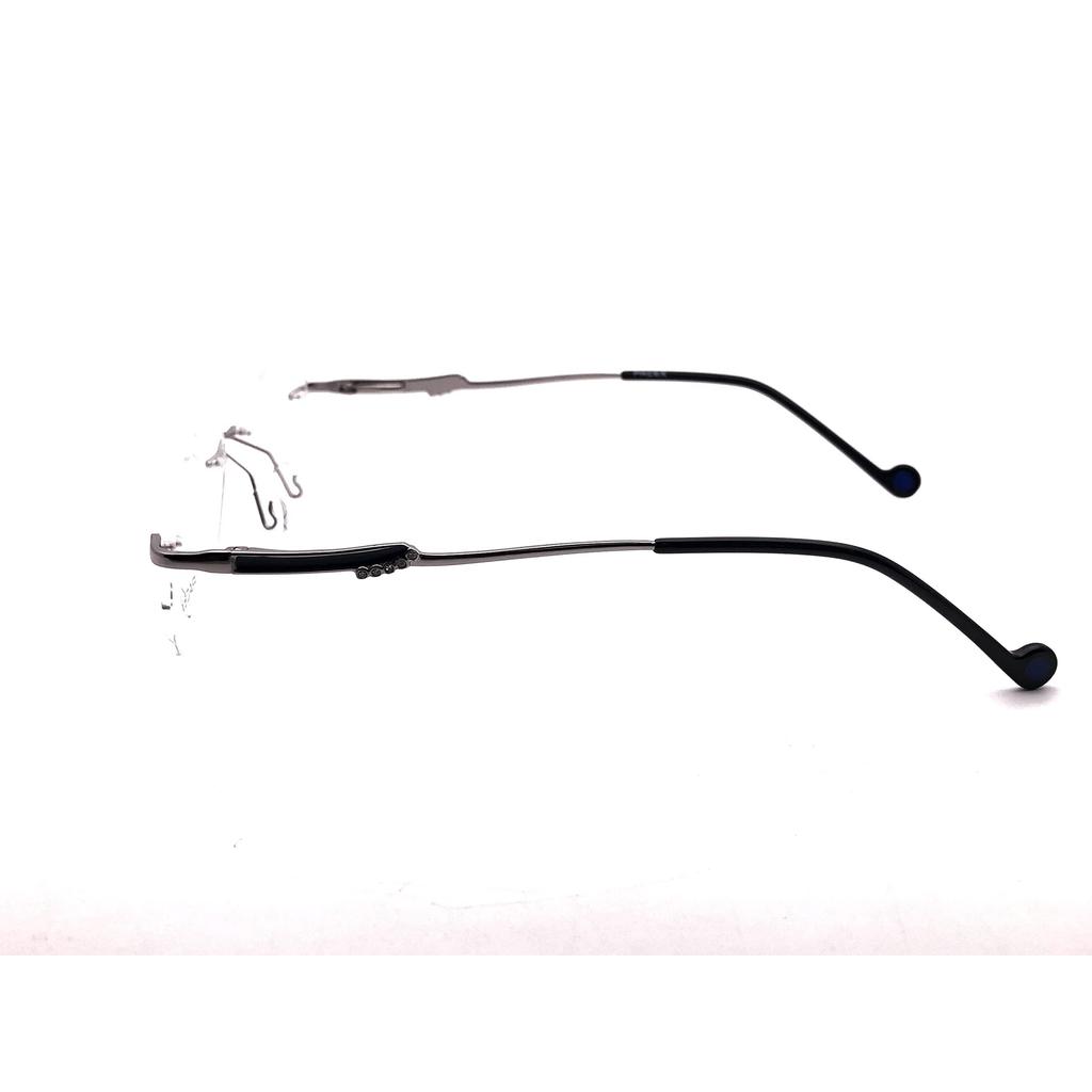 RSINC Randlose Fassung/Brille/Brille, Lederstich Optisch, Für Männer und Frauen, Silber-Blau PA1593(IB-03) M1 4M-212L-XVLP