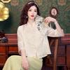 New Summer Fashion Chinese Style Embroidery Chiffon Blouse Shirt Women Tops Blouses Shirts J330